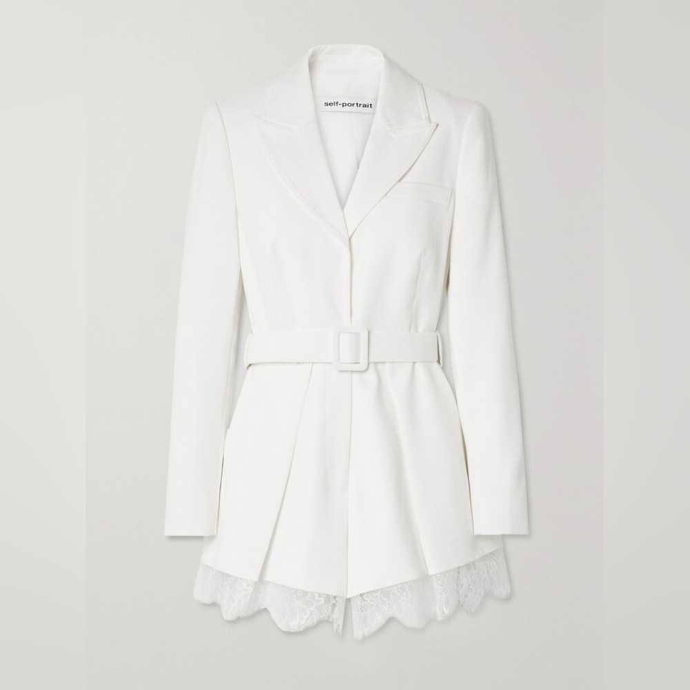 Self Portrait White Playsuit Romper US10